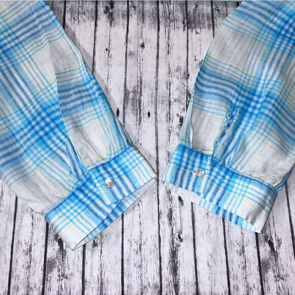 Lilly Pulitzer Sea View Button Down Top Beach Day Plaid - Picture 6 of 9
